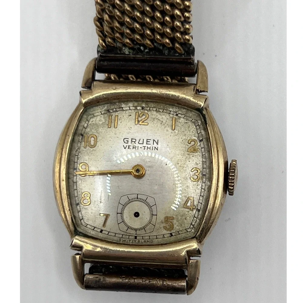 Gruen Veri-Thin Watch Gold 421-528 Fair 10K Gold Filled 15J Manual Wind 1940s